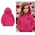 thumbnail image 1 of Hoodie for Girls Valentines Sweatshirt Long Sleeve Casual Heart Sweatshirts Crewneck Pullover Sweatshirt Kids Clothes Boys Size 7-8 Years, 1 of 4