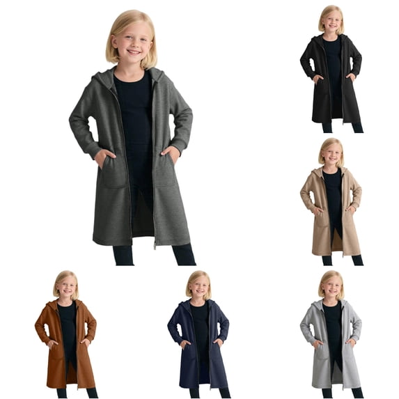 Hoodie for Kids Girl Long Sleeve Comfortable Long Tunic Girls Sweatshirt with Pockets Kids Girl Clothing