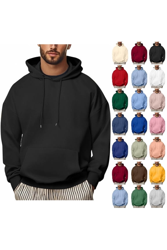 Hoodie for Man Casual Fashionable Long Sleeved Hooded Pocket Top Long Sleeve Hooded Pullover Sweatshirts Blouse