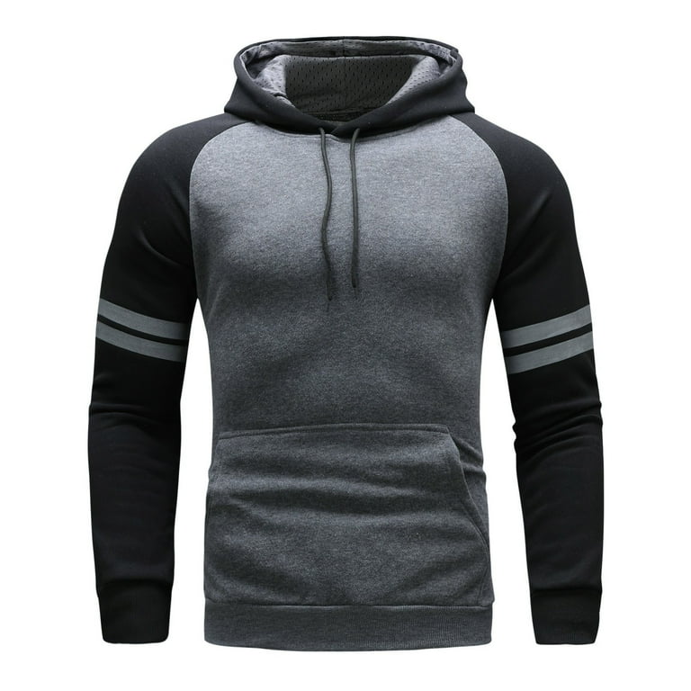 Hoodie for Men's Color Block Hooded Sweatshirt Slim Fit