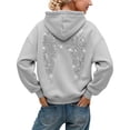 thumbnail image 1 of Hoodie for Women Drawstring Pullover Rhinestone Angel Wings Back Print Solid Casual Long Sleeve Hooded Sweatshirt for Daily Fall Winter Wear, 1 of 6