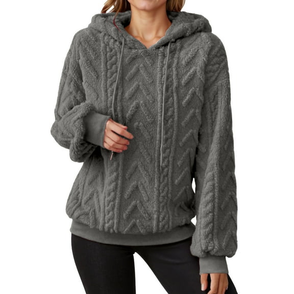 Hoodie for Women Grey Hoodies Woman Long Sleeve Tops Casual Women Pullover Hoodie Fall Hoodies L