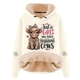 thumbnail image 1 of Hoodie for Women Highland Cattle Long Sleeve Sweatshirt Fall Casual Pullover Top, 1 of 3