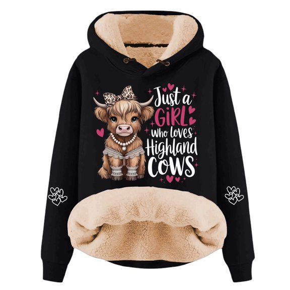 Hoodie for Women Highland Cattle Long Sleeve Sweatshirt Fall Casual Pullover Top
