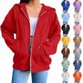 thumbnail image 1 of Hoodie for Women Oversized Zip Up Cozy Hooded Sweatshirt Fleece Drawstring Pullover Sweatshirt Jacket with Pockets Beige S-6XL, 1 of 7