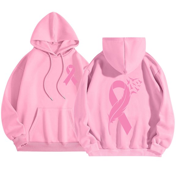 Hoodie for Women - Women's Long Sleeve Letter Printed Oversized Pullover Hoodie with Front Pocket for Casual Loose Fit Comfort,Pink