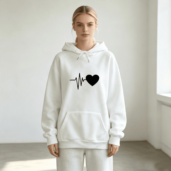 Hoodie for Women Plus Size Solid Color Long Sleeve Sweaters for Women Hooded Pocket Top Hooded Pullover Sweatshirts Blouse