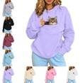 thumbnail image 1 of Hoodie for Womens Long Sleeve Pullover Oversized Hoodies Women with Pet Pocket Womens Clothing XL, 1 of 7