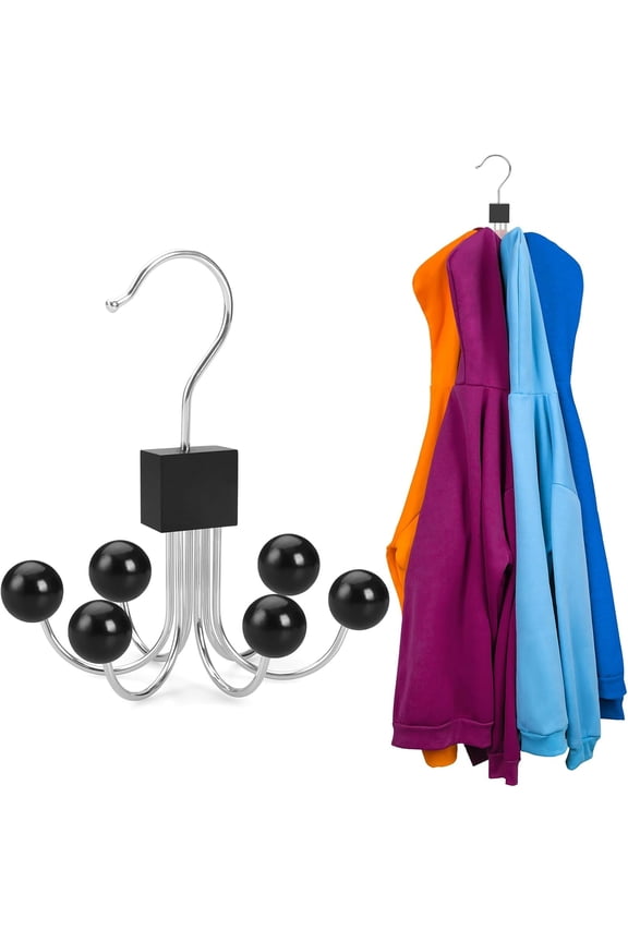 Hoodie s with 6 Balls, Purse , Scarf , Wooden Closet Hooks, Handbag Organizer, Bra , Accessory Organizers for Scarf, Tanktop, Hat, Sweatshirt CT81B