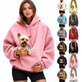 thumbnail image 1 of Hoodie with Cat Dog Pouch Pet Carrier Hoodies Kangaroo Pocket Hooded Sweatshirts for Puppy Kitten Holder, 1 of 6