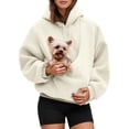 thumbnail image 1 of Hoodie with Cat Dog Pouch Pet Carrier Hoodies Kangaroo Pocket Hooded Sweatshirts for Puppy Kitten Holder, 1 of 6