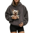 thumbnail image 1 of Hoodie with Dog Pouch Unisex Pet Carrier Hoodie Cat Dog Pouch Holder Sweatshirt Shirt Top Women's Hoodie M Dark Gray, 1 of 7