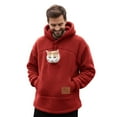thumbnail image 1 of Hoodie with Pet Pouch Long Sleeve Winter Cat Pocket Hoodie Pullover for Outdoor Walking, 1 of 6