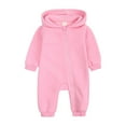 thumbnail image 1 of Hoodies Baby Girls Boys Clothes Romper Casual Hoody Long Sleeve Bear Ears Jumpsuit Pullover Zipper Overalls Outerwear Outfits Pink,12-24 Months, 1 of 7