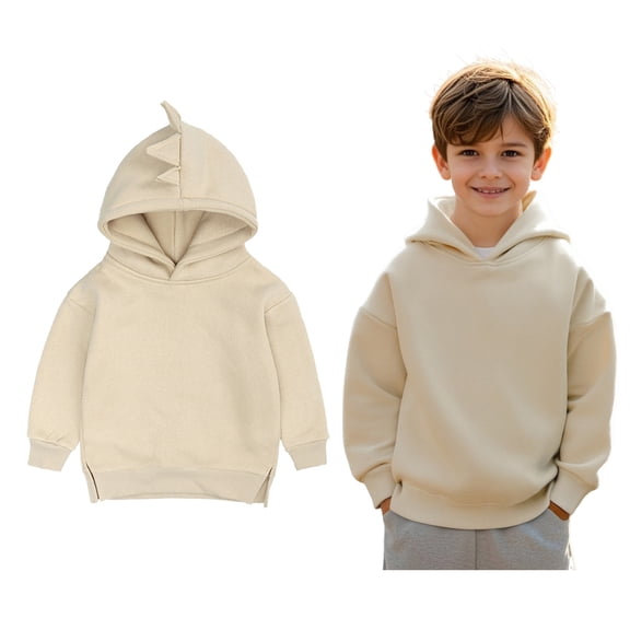 Hoodies Boys Beige Hoodie Lightweight Long Sleeve Hoodies Winter Clothes 6-9 Months r Girl Clothes Boys Girls Fashion