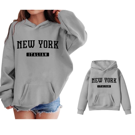 Boys Hoodie City Name Letter Print Grey Hoodies Casual Long Sleeve Hoodie Sweatershirt Pullover Winter Clothes Toddler Clothes for Girls 13-14 Years