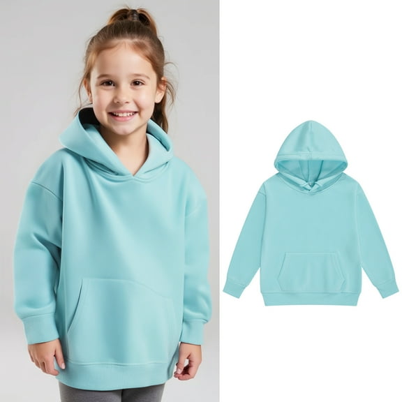 Hoodies Boys Kids Blue Hoodies Casual Long Sleeve Hoodies Warm Fall Winter Clothes Little Girls Clothes 2-3 Years
