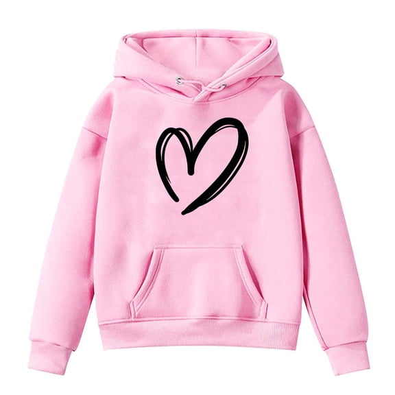 Hoodies Boys Kids Pink Hooded Casual Long Sleeve Hoodie Sweatershirt Pullover Fall Winter Clothes Girls Tops Size 4-5 Years