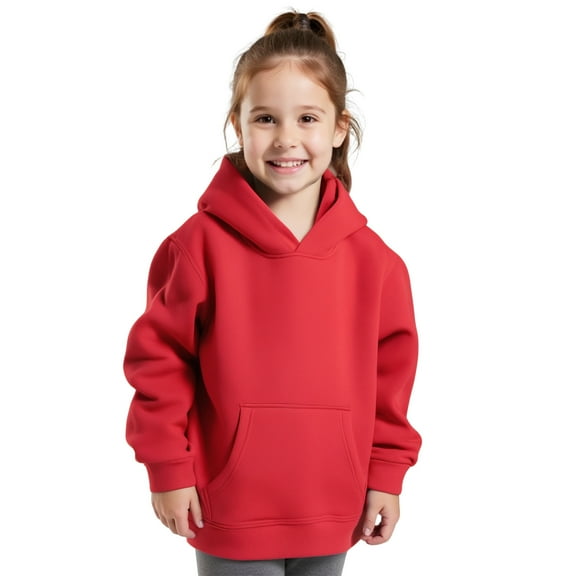 Hoodies Boys Kids Red Hooded Long Sleeve Soft Sweatshirts Top Warm Fall Winter Clothes Size 13-14 Years Girls Clothes Boys Girls Fashion
