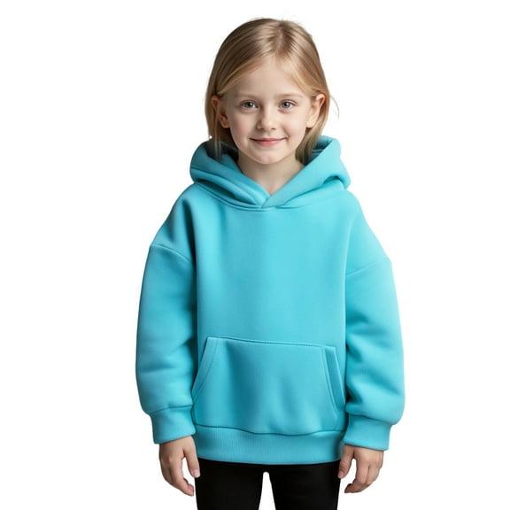 Hoodies Boys Kids Sky Blue Hooded Casual Long Sleeve Hoodies Fall Winter Clothes Kids Clothes Boys Size 12-24 Months Boys Girls Fashion