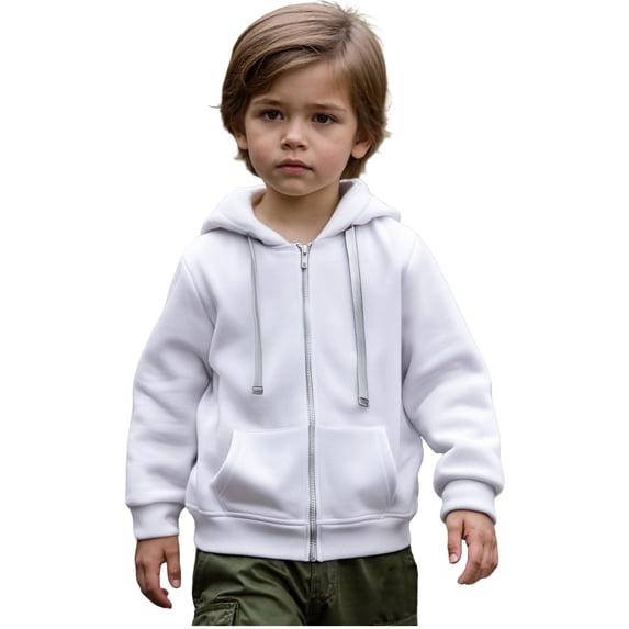 Hoodies Boys Kids White Full Zip Up Hoodies Casual Long Sleeve Sweatshirts Jackets Warm Fall Winter Clothes 5-6 Years Boys Clothes Boys Girls Fashion