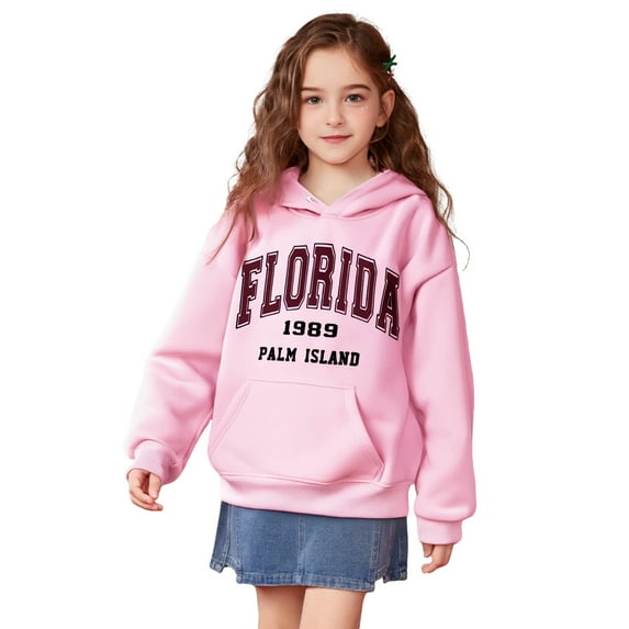 Hoodies Boys Pink Letter Print Hoodies Casual Long Sleeve Hoodie Sweatershirt Pullover Fall Clothes Girls Tops Size 5-6 Years Boys Girls Fashion