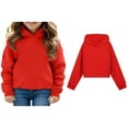thumbnail image 1 of Hoodies Boys Red Hoodies Long Sleeve Soft Sweatshirts Top Winter Clothes Little Girls Clothes 5-6 Years Boys Girls Fashion, 1 of 5