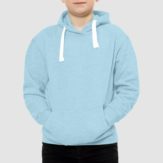 Hoodies Boys Sky Blue Hoodie Casual Long Sleeve Classic Hoodie Fall Clothes Girl Clothes 9-10 Years Boys Girls Fashion
