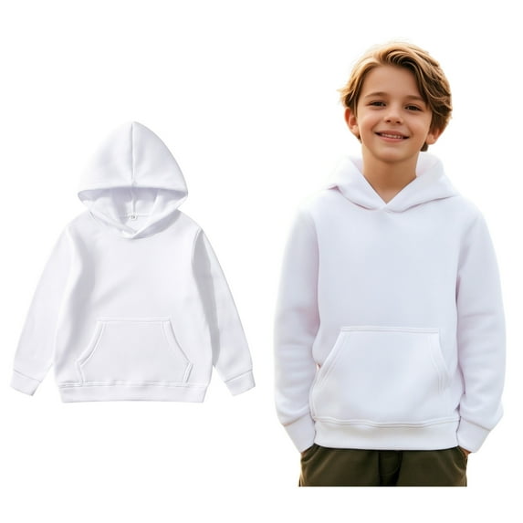 Hoodies Boys White Hoodie Casual Long Sleeve Sweatshirts Jackets Fall Winter Clothes Baby Girls Clothes 3-4 Years Boys Girls Fashion