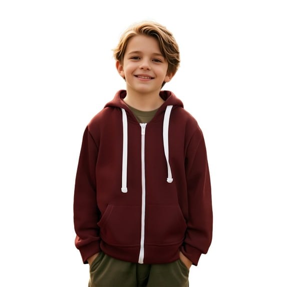Hoodies Boys Full Zipper Hooded Lightweight Long Sleeve Hoodies Fall Clothes Little Girls Clothes7-8 Years Boys Girls Fashion