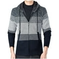 thumbnail image 1 of Hoodies Cardigan Sweaters for Men Fashion Knitted Hooded Sweater Casual Long Sleeve Fleece Lined Warm Jacket Coat, 1 of 6