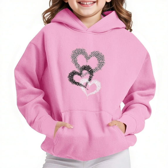 Hoodies for Children Sweatshirt Boys And Girls Casual Long Sleeve Hoodies Cute Oversized Fleece Pocket Sweatshirt Tops Winter Clothes Casual Fall Outfits