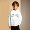 thumbnail image 1 of Hoodies City Name Letter Print White Hoodie Long Sleeve Soft Sweatshirts Top Fall Winter Clothes Girls 3T Clothes, 1 of 7