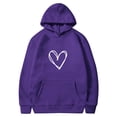 thumbnail image 1 of Erwazi Hoodies for Women Heart Printed Hooded Sweatshirts Long Sleeve Thin Jacket Pullover Tops, 1 of 3
