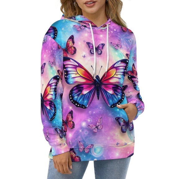 Hoodies Enchanting Butterfly Casual Pullover Hoodie Long Sleeve Sweatshirts Birthday Gift