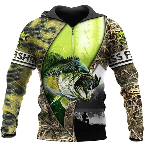 Hoodies Fishing Graphic 3d Print Zipper Sweatshirts Men Women Unisex Hooded Oversized Hoodie Kids Zip Up Sweatshirts Tracksuits