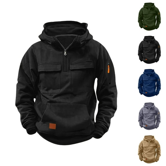 Hoodies For Boys Casual Quarter Zip Pullover Tractical Long Sleeve Outdoor Athletic Youth Sweathshirt Sports Hoodie