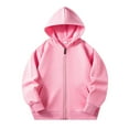 thumbnail image 1 of Hoodies For Boys Kids Long Sleeve Solid Zipper Soft Hooded Sweatshirts Coat Tops With Pocket Girls Sweatshirt Pink 2 Years-3 Years, 1 of 7