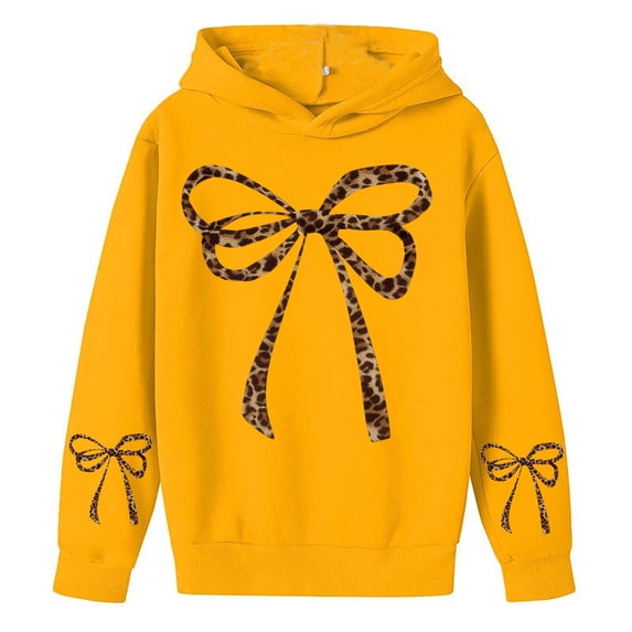 Hoodies For Girls With Print Kids Pullover Top Featuring Drawstring For Holiday Season Festive Graphic Hoodie For Children Everyday Wear
