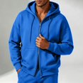 thumbnail image 1 of Hoodies For Men Full Zip Up With Pocket Sweatshirt Double Zipper Long Sleeve Solid Casual Drawstring Jacket For Fall Winter, 1 of 6