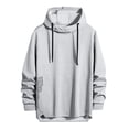 thumbnail image 1 of Hoodies For Men Hooded Long Sleeve Drawstring Knit Mens Work Clothing,Grey,M, 1 of 4