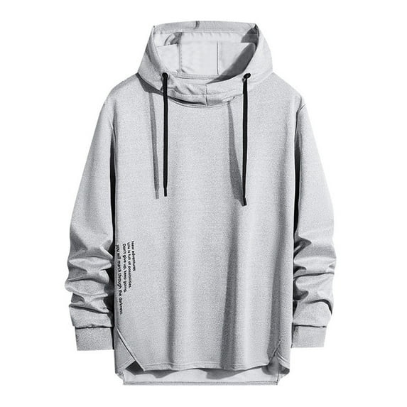 Hoodies For Men Hooded Long Sleeve Drawstring Knit Mens Work Clothing,Grey,M