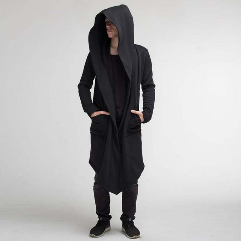 Hoodies For Men S Jacket Dark Style Long Cardigan Cloak Coat Hooded Sweater