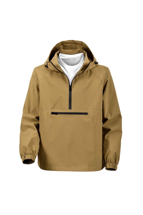 Hoodies For Men Sevevn Men's Golf Quarter Zip Pullover with Zipper Pockets Track Jackets Lightweight Windbreaker Hiking Hooded Sweatshirt