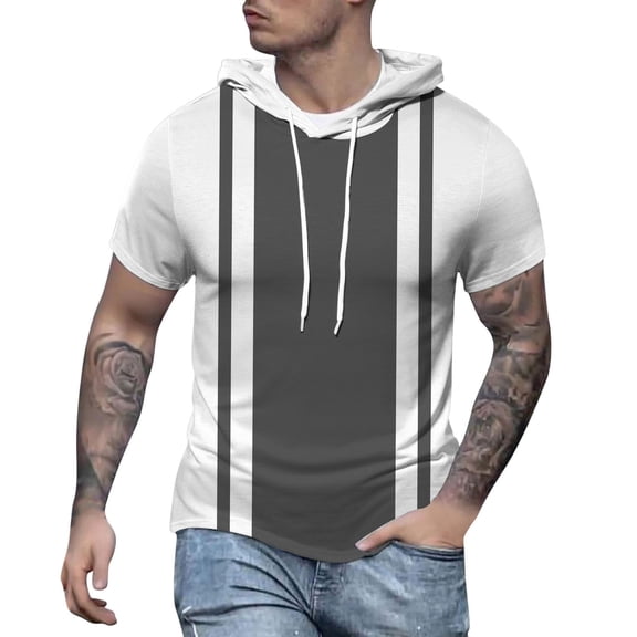 Hoodies For Men With Designs Spring And Summer Casual Splicing Collision Color Printed Short Sleeved Hoodie Mens Sweatshirts Crewneck