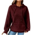 thumbnail image 1 of Hoodies For Women Casual Pullover Long Sleeve Drawstring Hooded Sweatshirt with Pocket, 1 of 8