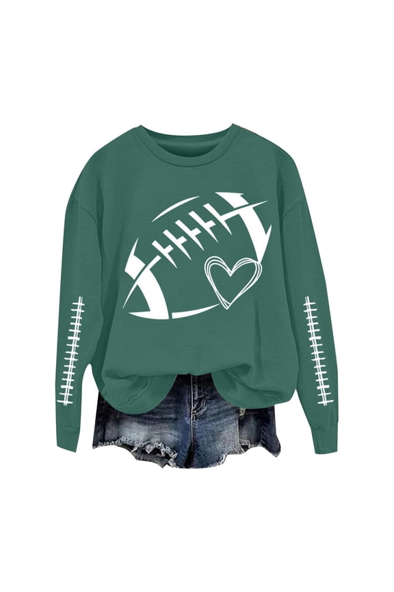 Hoodies For Women Football Sweatshirts For Women Plus Size Funny Graphic Long Sleeve Crewneck Shirts Casual Pullover Tops Hoodie