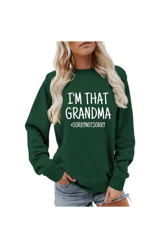 Hoodies For Women Funny Grandma Daily Pullover Crewneck Long Sleeve Casual Soft Comfortable Top For Ladies Daily Wear Halloween Sweatshirt