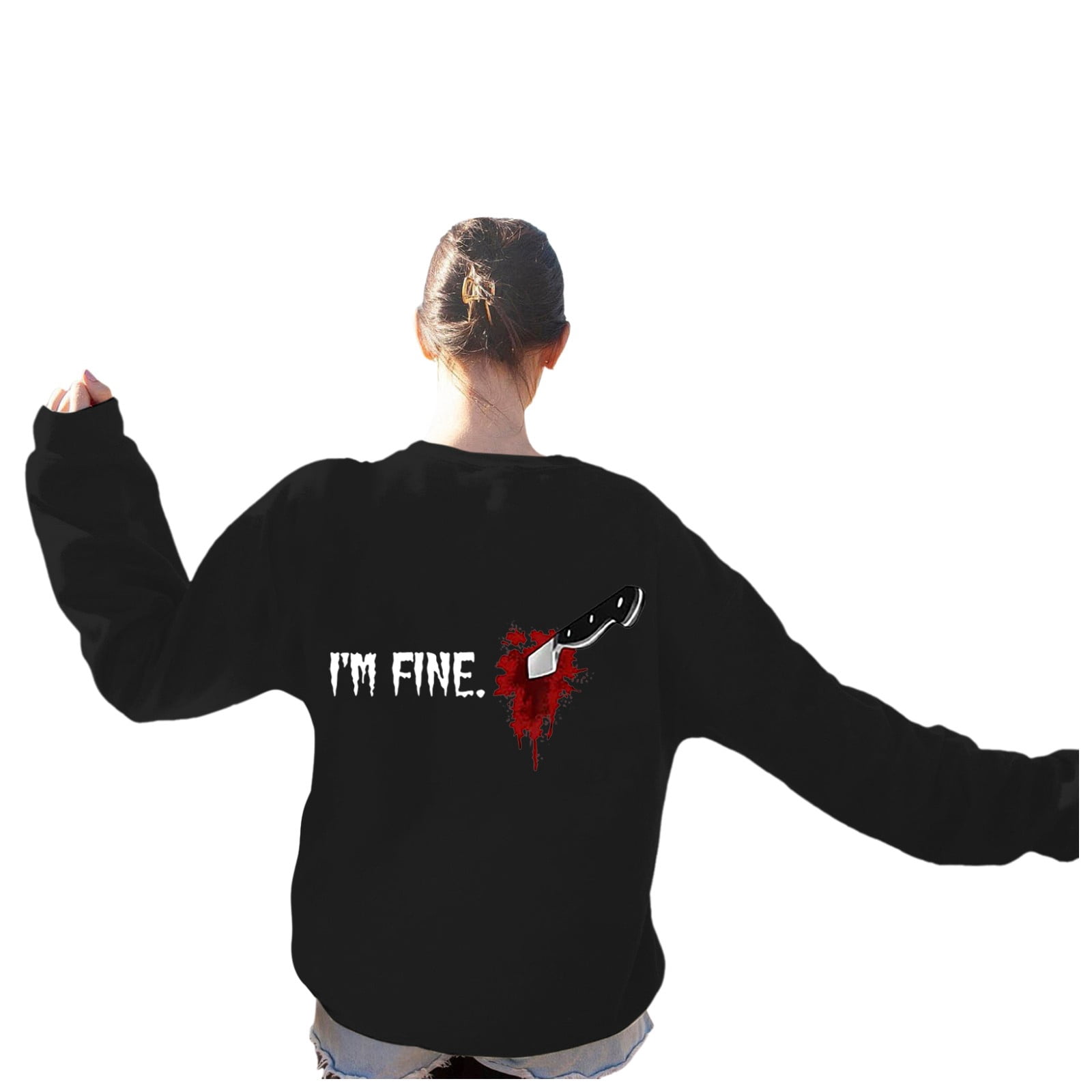 Hoodies For Women Halloween Soft Sweatshirt Costumes Crewneck Long