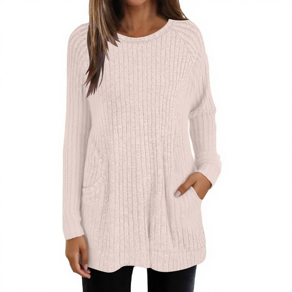 Hoodies For Women Long Sleeve Shirts For Women Casual Tops Loose Fit Rib Knit Lightweight Long Sweater Crew Neck Pullover With Hoodie